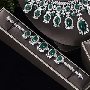 Hotsale African Blue Bridal Jewelry Sets New Fashion Dubai Necklace Sets For Women Wedding Party Accessories
