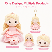 Fabrication de poupées en peluche personnalisées, modèle Princesse Rose, avec tenue amovible, en polyester, certifiées CE, faible MOQ, OEM ODM