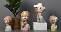 Ornement de maison contemporaine en résine statue artistique décoration de chambre fille