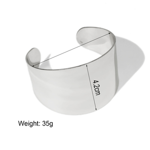 Déclaration à la mode Surface en métal lisse ouvert <span class=keywords><strong>manchette</strong></span> Bracelet Bracelet femmes plaqué or Bracelets alliage mode bras accessoires - Product Image 6