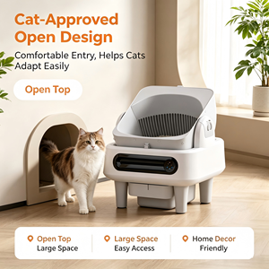 Litière Intelligente Carrée en Plastique à Couvercle Ouvert pour Chats, Contrôle par Application, <span class=keywords><strong>Robot</strong></span> Nettoyant Automatique pour Plusieurs Chats - Vente en Gros Usine - Product Image 4