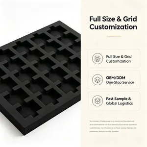 Custom Black Polyurethane <b>Foam</b> Insert with Grid Pattern <b>for</b> Protective Packaging Cushioning - Product Image 3