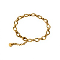 Bracelet à fermoir à bascule géométrique tendance - Plaqué or 18 carats, acier inoxydable, étanche, chaîne faite à la main