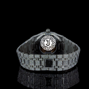 Montre-bracelet à quartz de luxe dorée pour homme, style hip-hop, entièrement sertie de pierres, export JXSP44 - Product Image 3