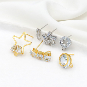 Pendientes de tuerca con cristales de imitación y engaste de garra, estrella de cinco puntas, accesorios de joyería para mujer - Product Image 3
