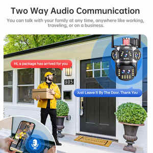 كاميرا مراقبة لاسلكية مقاومة للماء مع خاصية الرؤية الليلية وتسجيل الصوت، كاميرا أمان شبكية بثلاث شاشات - Product Image 5