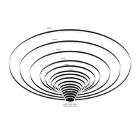 Lustre LED circulaire doré 50mm * 75mm, lampes de décoration de bureau, lanternes, éclairage de hall d'hôtel, lumière décorative pour magasin
