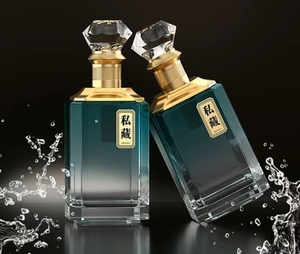 Flaconi Spray in Vetro Flint con Fondo Spesso 100ml-1000ml, Tappi a Vite in Sughero, Antigoccia, Nebulizzatore Serigrafato per Diffusore a Bastoncini, Brandy, <span class=keywords><strong>Tequila</strong></span> - Product Image 2