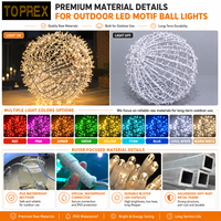 Pour la décoration, lumière LED 3D en forme de boule, étanche IP65, Noël, Halloween, lumières intérieures et extérieures, décorations lumineuses