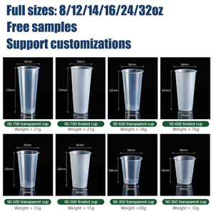 Tasse à thé emmêlée givrée transparente personnalisée gobelets durs jetables en plastique d'injection PP avec couvercles en gros - Product Image 6