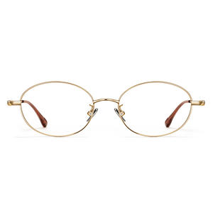 Gafas con Montura Ovalada Dorada Mirror One Factory 08165, Anti Luz Azul, Titanio Puro, Montura Completa para Mujer, Lentes de PC - Product Image 5