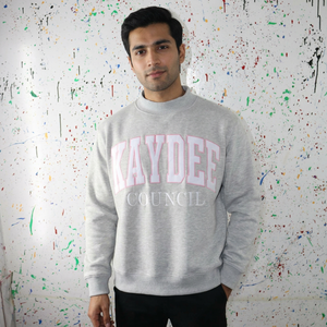 Sudadera con Capucha KAYDEE HEATHER GREY 100% Algodón, Bordado con Apliques, Cierre de Media Cremallera, Estampado Digital, Estilo Deportivo, para Hombre, Invierno - Product Image 1