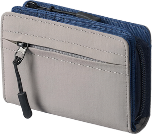 Cartera Bifold Ligera de PU y Nailon con Cierre, Mini Cartera Casual para Monedas y Tarjetas, Forro de Cuero Genuino, Unisex, Uso Diario - Product Image 1
