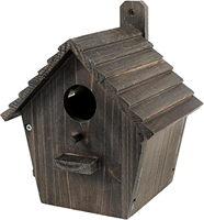 Nichoir pour oiseaux en bois de paulownia coloré style DIY fait à la main avec éclairage pour petits oiseaux Cage suspendue Décoration de jardin extérieur