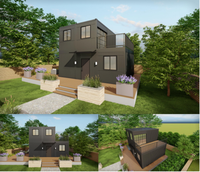 Installation rapide de maisons préfabriquées en conteneurs de 20 pieds, design à 2 étages, maison en conteneur pliable