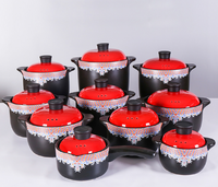 Ensemble de casseroles en céramique antiadhésives écologiques de haute qualité avec couvercle en verre, design minimaliste de style chinois pour cuisinière à gaz