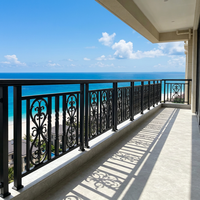 Rampe de balcon en alliage d'aluminium sur mesure, clôture décorative européenne, 6 pieds, garde-corps de jardin de villa de luxe