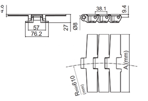 LF882-K600 konveyör için konveyör zinciri plastik masa düz üst üst zincir modüler plastik zincir - Product Image 4