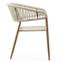 Chaises d'extérieur empilables Chine chaise de jardin en métal pour l'extérieur meubles salle à manger café patio osier fer ensemble canapé en rotin