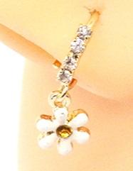 Gold white epoxy flower