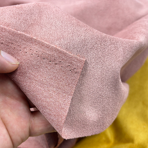 Thời trang 100% polyester 190gsm Mô hình màu hồng nhuộm vải da lộn dệt kim sofa Bìa dệt may đồng bằng phong cách - Product Image 4