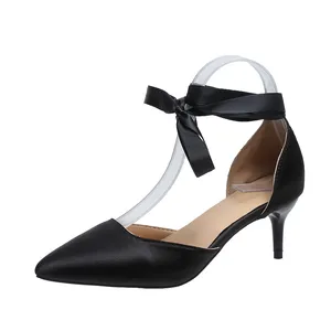 Chaussures simples pour femmes Stiletto talons hauts pointus avec sandales Chaussures de mariage rouges Chaussures de travail femmes