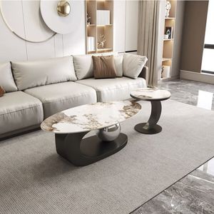 <span class=keywords><strong>Tavolino</strong></span> da Salotto di Lusso in Pietra con Piano Ribassato per Casa e Appartamento, Tavolo da Caffè in Stile Moderno Minimalista Italiano - Product Image 6