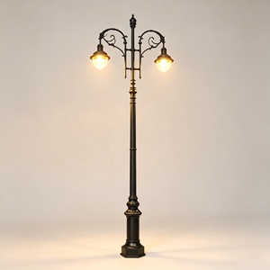 Lampe de jardin rétro IP65 à source LED, en aluminium et fonte, pour villa, parc, éclairage paysager LED - Product Image 1