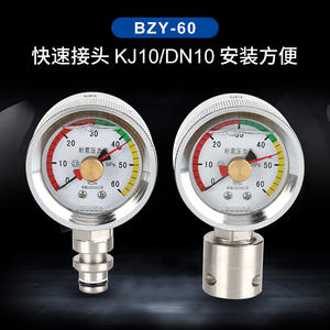 Manomètre à double aiguille BZY60 pour l'exploitation minière 80MPa DN10 KJ10 Acier inoxydable Huile hydraulique pour le soutien des mines de charbon - Product Image 2