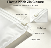 Emballage de vêtements de boutique haut de gamme, logo personnalisé, sac coulissant transparent en PLA PBAT compostable et biodégradable, haute résistance