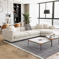 Canapé d'angle italien personnalisable, style Wabi-Sabi, crème nordique, une place, rembourrage en éponge, tissu technique, luxe léger moderne