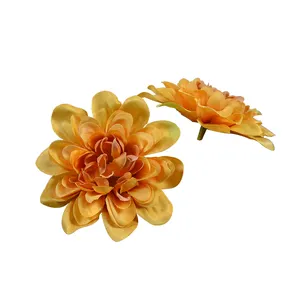 โรงงานขายตรงประดิษฐ์ผ้าไหม Dahlia ดอกไม้หัว Faux Dahlia สําหรับตกแต่งบ้านของขวัญวันวาเลนไทน์ DIY