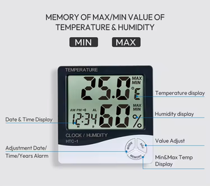 Sensor Digital de Umidade e Temperatura HTC1 de Alta Qualidade, Termômetro e Higrômetro para Ambiente - Product Image 5