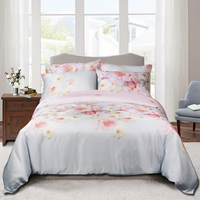 Luxe 3D impression numérique Eucalyptus soyeux Polyester blanchi housse de couette drap de lit draps ensemble de literie ensembles de draps et taies d'oreiller