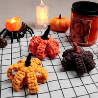 Kit de tricot de citrouille bricolage Kit de macramé avec tutoriel pour débutant au crochet Kit d'artisanat écologique cadeau d'Halloween
