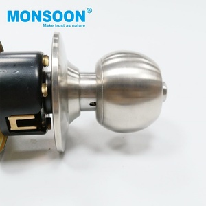 Serrure de porte double ronde sans clé MONSOON, nouvelle génération, haute sécurité, cylindre en alliage de zinc et acier inoxydable, poignée facile à installer - Product Image 3