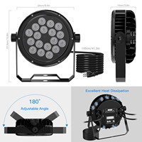 Projecteur LED DMX512 18x10W Pleine Couleur Quadri-en-un Haute Puissance IP65 Étanche CRI90 PAR Can pour Éclairage de Scène Extérieur