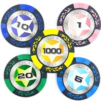 Lot de jetons de poker personnalisés en gros avec valeur américaine personnalisée, jetons de casino professionnels en céramique pour jeux de hasard