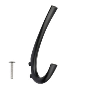 Minimalist Zinc Alloy <b>Wall</b> Hook Single <b>Coat</b> <b>Rack</b> Concealed Screw Installation Entryway Hook Black Antique Style - Product Image 3