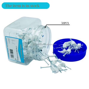 <span class=keywords><strong>Usa</strong></span> Stock Heavy Duty 50-Pack Nylon Kabel Nietjes Dubbele Kop Stijl Met Gladde Schacht Geïsoleerde Kunststof Metalen Nietjes Stalen Spijkers - Product Image 2