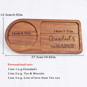 Bandeja de Madera Personalizada LFGB de un Solo Nivel para Té y Galletas, Bandeja Grabada para Café y Golosinas, Almacenamiento de Cocina, Regalo de Aniversario para <span class=keywords><strong>el</strong></span> <span class=keywords><strong>Abuelo</strong></span> - Product Image 4