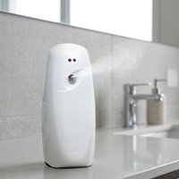 Dispenser Aerosol Toilet Kamar Mandi Beraroma, Ramah Lingkungan, Plastik, Timer 5 15 30 Menit, Bertenaga Baterai AA
