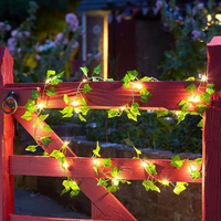 Guirlande lumineuse artificielle en forme de feuilles vertes et de fleurs, guirlande lumineuse féerique à piles, guirlande lumineuse pour arbre de Noël, décoration de mariage et de maison