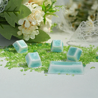 WASD Mekanik Klavye için Camgöbeği Kristal Sırlı Seramik Tuş Başlıkları Seti OEM Profil Özel
