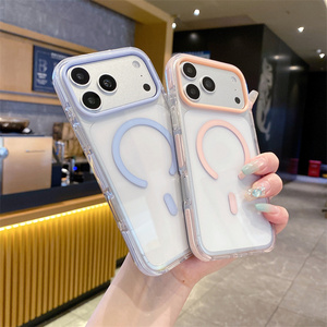<span class=keywords><strong>Cover</strong></span> Protettiva Magnetica <span class=keywords><strong>Trasparente</strong></span> di Lusso per iPhone 18 Pro Max, Stile Macaron, per <span class=keywords><strong>Apple</strong></span> 17 Pro Max - Product Image 1
