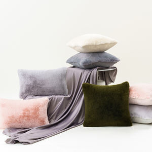 Funda de cojín de piel sintética, venta directa de fábrica, funda de almohada de pelo de conejo de piel sintética, sofá para el hogar, fundas de almohada suaves y cálidas, novedad - Product Image 2