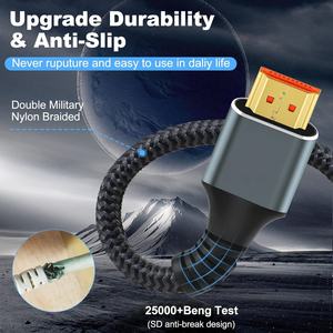 Cables <span class=keywords><strong>HDMI</strong></span> 8K 4K, cable <span class=keywords><strong>HDMI</strong></span> trenzado de alta velocidad a <span class=keywords><strong>HDMI</strong></span> 2,1 compatible con 8K @ 60Hz,4K @ 120Hz 144Hz 48Gbps Compatible con Roku TV, etc. - Product Image 3