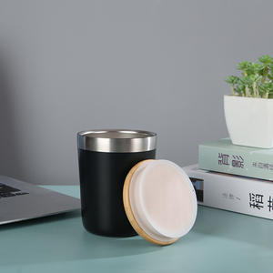 Gobelet en acier inoxydable avec couvercle en bambou écologique, 10 oz, garde les boissons chaudes ou froides pendant des heures, mug de bureau durable - Product Image 4