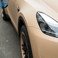 Usine de résistance aux rayures PET TPU Cast Skin-touch Vente en gros PET Flat Matte Moka Latte Car Wrap Vinyl Taille 1. 52X1.8 M/5X60FT