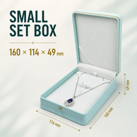 Großhandel Fabrik Schmuck-Geschenkbox Handgefertigte Leder-Schmuck-Reisebox Blaue Ring-Schmuckbox mit Individuellem Logo Verpackung für Schmuck